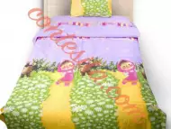 Луксозен памучен детски спален комплект Маша и Мечока