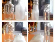 Нови стъклени бутилки с тапи, 0, 2 л. плоски