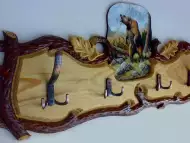Дърворезба - закачалка с картина мечка