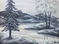 Стара картина - Зимен пейзаж