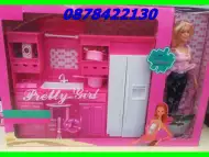 ПРОМО Кукла с кухня хладилник и аксесоари Кухнята на Барби