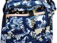 Чанта за рамо с два ципа и с дълга дръжка Лято в синьо