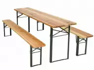 Дървена маса с две пейки - Комплект Бирфест под наем