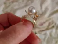 Многослоен пръстен с голяма перла
