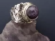 Сребърен пръстен с кръгъл аметис