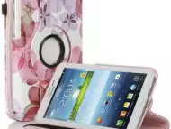 Кожен Калъф За Таблет Samsung Galaxy Tab 3 - 7 инча - Цветя
