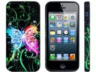 Силиконов калъф за iPhone 5 5s с цветна апликация