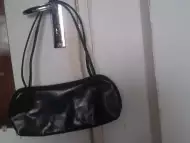 Черна кожена дамска чанта