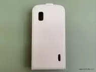 LG E960 Nexus 4 Кожен калъф тефтер White Бял