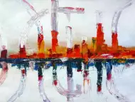 Картина - маслени бои - Огледален град
