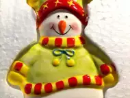 Коледни украшения за стена или елха порцеланови Снежен човек