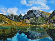 Връх Мальовица с Урдиното езеро, Рила планина, картина