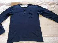 Синя мъжка риза без яка с дълъг ръкав Livergy №48 - 50