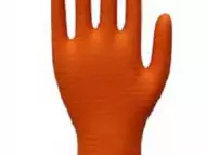Оранжеви, индустриални, нитрилни ръкавици с релефна текстура