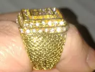 Мъжки пръстен в злато и диаманти Скуеър