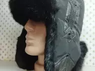 Мъжка шапка, ушанка със заешки косъм - 17