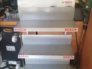 Метален стелаж с рафтове 120 50 20см сив Bosch с колела