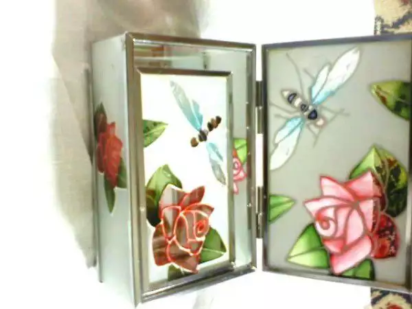 Прелестни кутийки за бижута рисувано стъкло 2 бр. комплект
