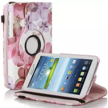 1. Снимка на Кожен Калъф За Таблет Samsung Galaxy Tab 3 - 7 инча - Цветя