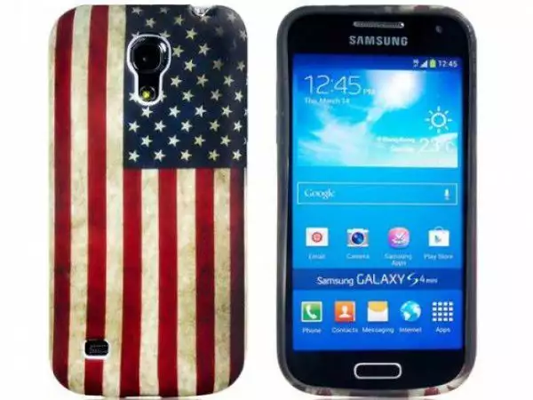 1. Снимка на Силиконов калъф с изображение на US знаме за Samsung S4 mini