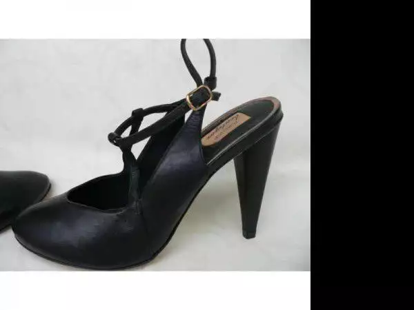 Луксозни дамски обувки от естeствена кожа в черно, марка topshop