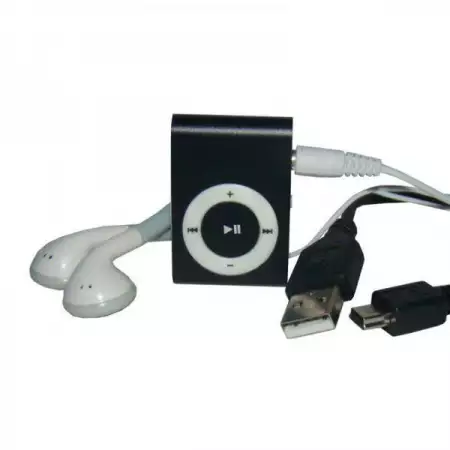 1. Снимка на Mini MP3 player МП3 плеър със слушалки и зарядно USB кабел