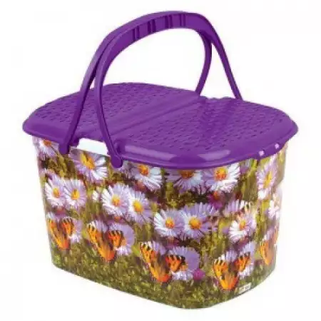 Пластмасова кошница за пикник цветна