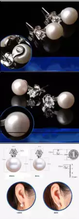 Естествена перла обеци, перлена с 925 сребърни обеци