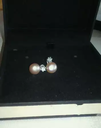 Естествена перла обеци, перлена с 925 сребърни обеци