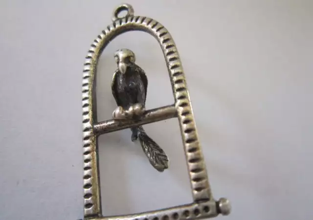 5. Снимка на Сребърна миниатюра - папагал на стойка Д 12539 - 15