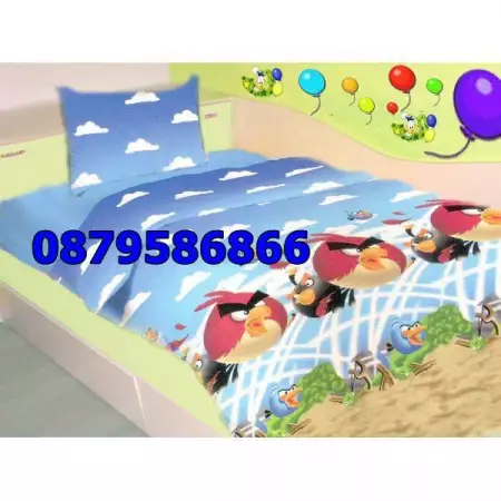 1. Снимка на Спален комплект Angry Birds Ядосани птици 4 части