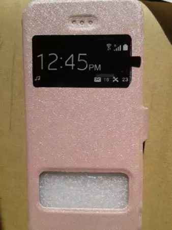 1. Снимка на Кожен калъф Flip тефтер, със стойка за I Phone 5G 5 5S - роз