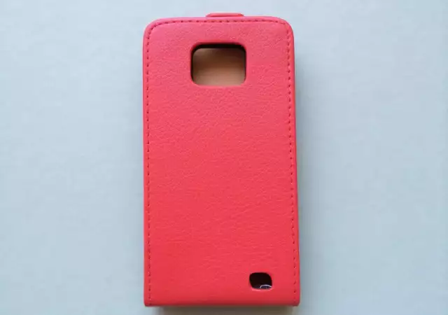 1. Снимка на Samsung i9100 Galaxy SII Кожен Калъф Тип Тефтер Red Червен