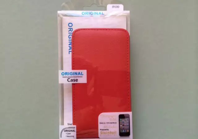 4. Снимка на Samsung i9100 Galaxy SII Кожен Калъф Тип Тефтер Red Червен