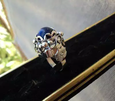 3. Снимка на модел 184 Сребърен пръстен с лапис лазорит