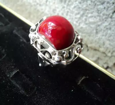 6. Снимка на модел 183 Сребърен пръстен с червен яспис