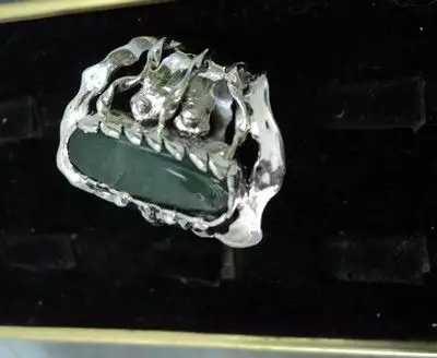 1. Снимка на модел 198 Изработен от масивно сребро Дамски пръстен, с ин