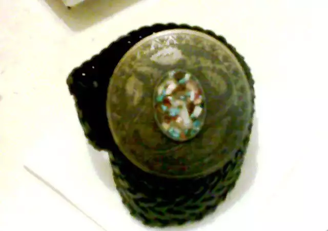 2. Снимка на Дамски супер оригинален кожен плетен колан, тока с камъни
