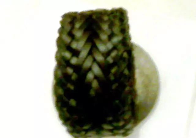 7. Снимка на Дамски супер оригинален кожен плетен колан, тока с камъни