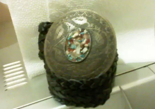 9. Снимка на Дамски супер оригинален кожен плетен колан, тока с камъни