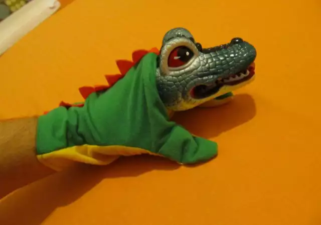 крокодил играчка, забавен, театрална играчка, кукла, детенце