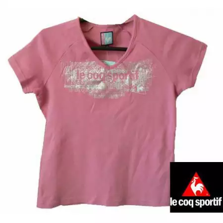 1. Снимка на Памучна розова блузка с къс ръкав Le coq sportif , М разме