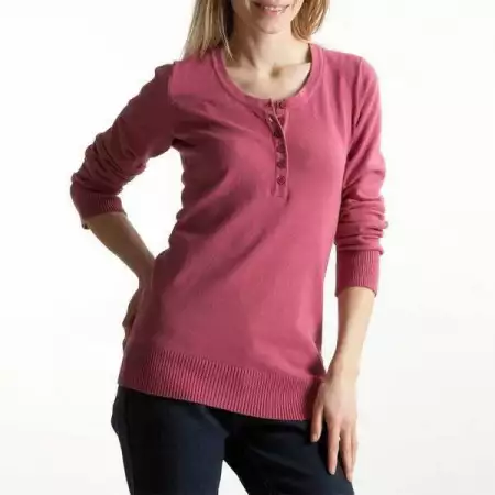 La redoute, Розова плътна блуза с дълъг ръкав, памук, S разме