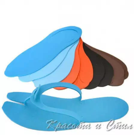 1. Снимка на Цветни чехли за педикюр за еднократна употреба - 24 броя
