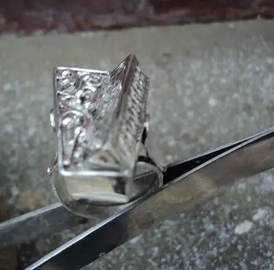 4. Снимка на модел 263 Изработен от масивно сребро Дамски пръстен, пиано