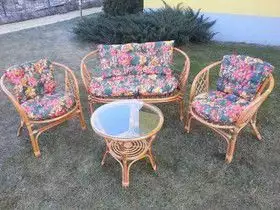 1. Снимка на Комплект от естествен ратан 4 стола и маса - Бахама