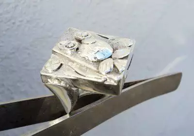 6. Снимка на модел 320 Изработен от масивно сребро дамски пръстен с ап
