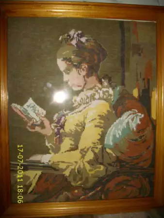 2. Снимка на гоблен Момичето с книгата