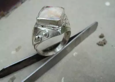 4. Снимка на модел 329 Изработен от масивно сребро мъжки пръстен, подхо