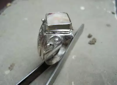 6. Снимка на модел 329 Изработен от масивно сребро мъжки пръстен, подхо